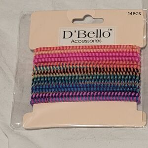 DBello Accesories Multicolor Hair Scrunchies Tie 14 Piece Set New